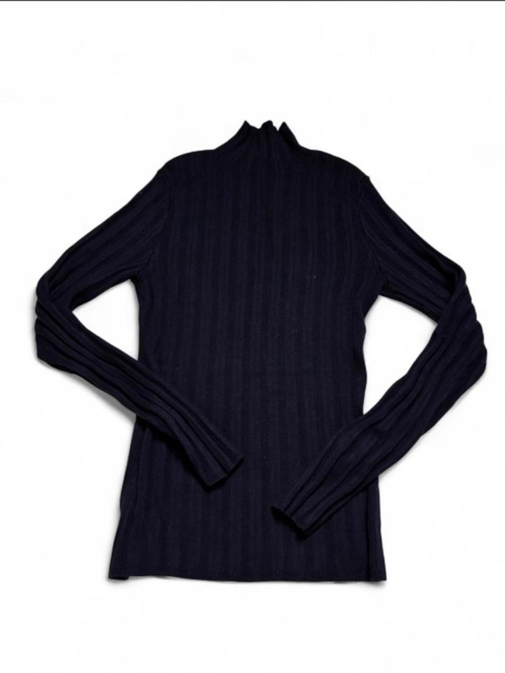 ABERCROMBIE & FITCH- navy blue ribbed mock neck long sleeve top size: S